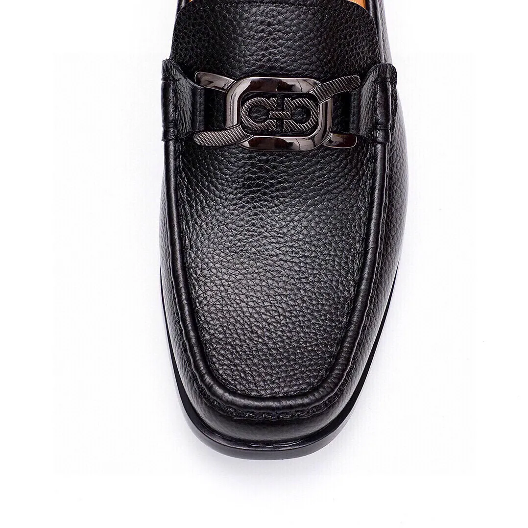 Men's shoes 💰520 💐[Ferragamo/Ferragamo] New 🐲Ferragamo* Ferragamo classic formal leather shoes! It uses imported first-layer pebbled cowhide leather upper + luxurious hardware buckle, and the inner first-layer comfortable cowhide leather lining! Original rubber outsole! Code number 38-44 (45🉑️customized)